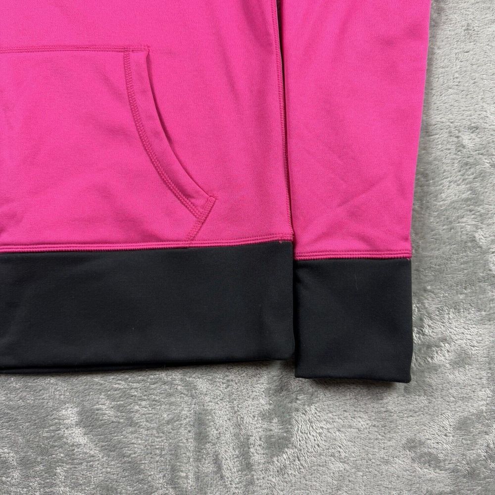 Nike Therma-fit Hoodie Womens Small Pink Swoosh Pullover Thumbholes Fleece - Picture 3 of 14